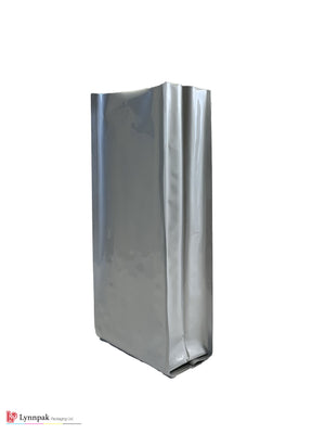 Side profile of Food-grade silver quad seal bag with metalized structure.