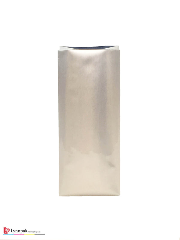 Gusset Bag 0.5 lb - Silver | LDPE Side-Expanded Pouch - Lynnpak Packaging